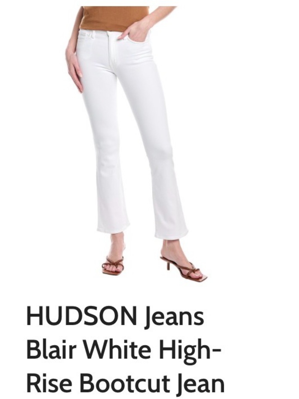 HUDSON Jeans White High-Rise Bootcut Jeans